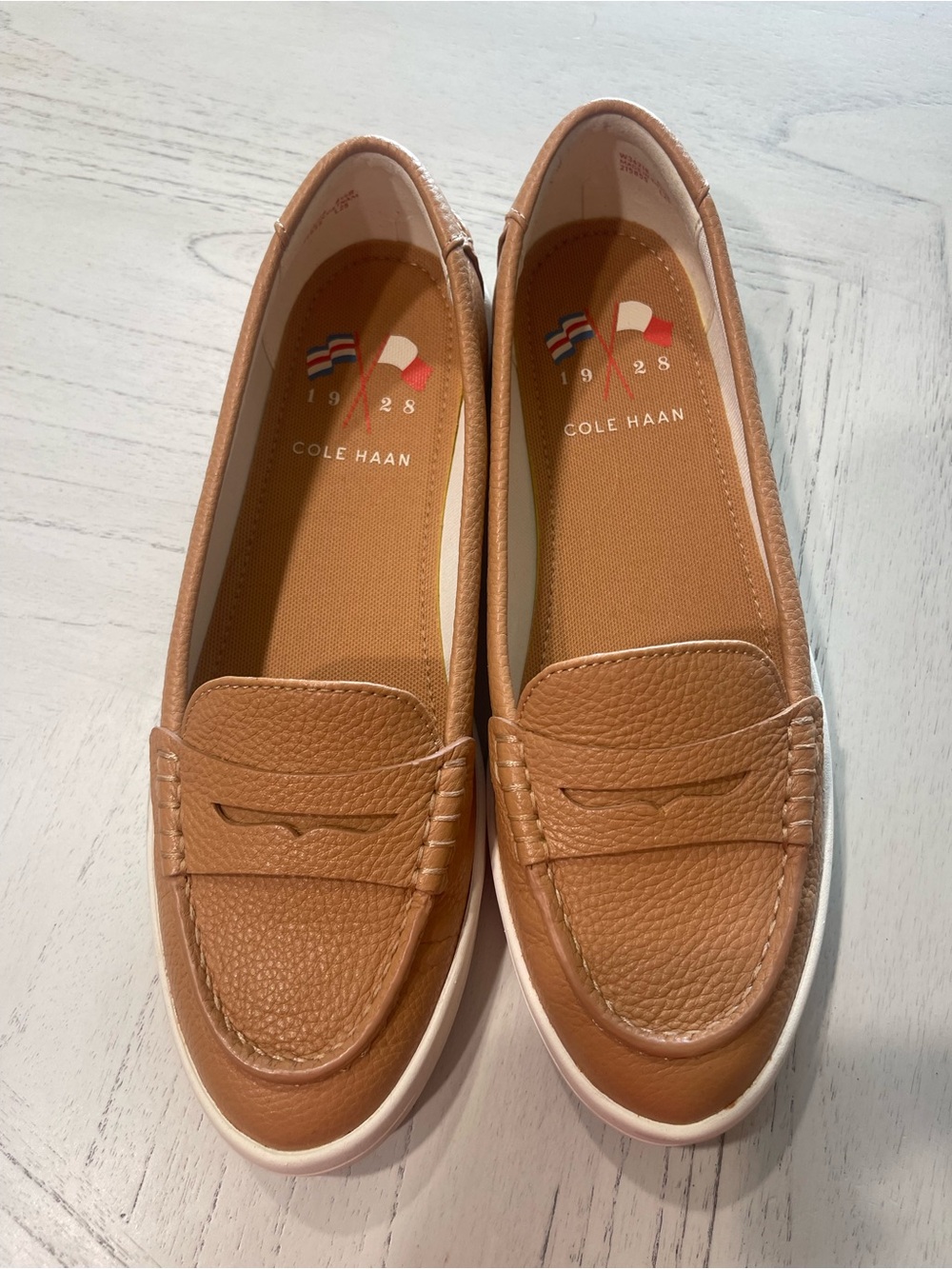 Cole Haan Camel Tan Leather Penny-Style Loafers Size 8.5 B